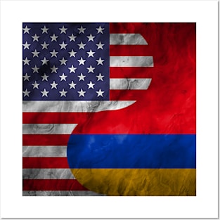 USA Armenia Dual Yin Yang Flag Posters and Art